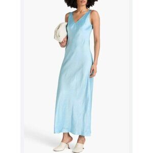 NWT Vince Crinkled Satin Bias Cut Satin Maxi Dress